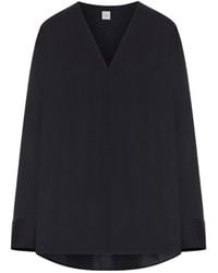 TOTEME - Totême V-Neck Long Sleeved Blouse - Lyst