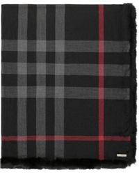 Burberry - Plaid Detail Scarf - Lyst