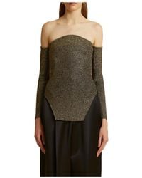 KHAITE - The Maria Off-Shoulder Knitted Jumper - Lyst