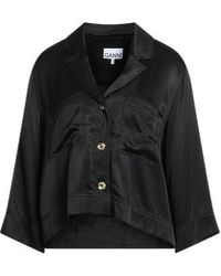 Ganni - Solid Colour Shirts Blouses - Lyst