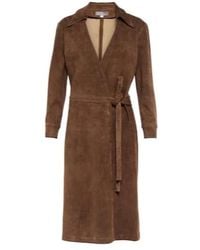 Stouls - Ross Suede Wrap Midi Dress - Lyst