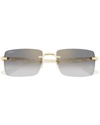 Cartier - Rimless Rectangle-Frame Sunglasses - Lyst