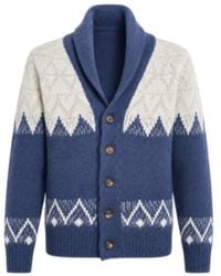 Eleventy - Shawl Collar Jacquard Cardigan - Lyst