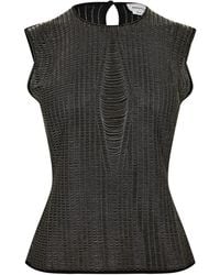 McQueen - Short-Sleeve Crew Neck Knit Top - Lyst