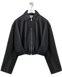 Loewe - Draped Leather Jacket - Lyst