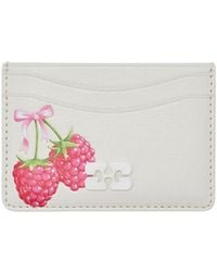 Ganni - Bou Raspberry-Print Card Holder - Lyst