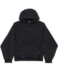 Balenciaga - Logo Embroidered Medium Fit Hoodie - Lyst