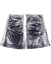 DIESEL - Metallic Jersey Mini Skirt - Lyst