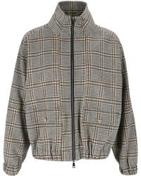 Fabiana Filippi - Check-Pattern Zipped Bomber Jacket - Lyst