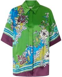 ALÉMAIS - Nanci Printed Silk-Satin Shirt - Lyst