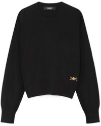 Versace - Logo-Plaque Crewneck Jumper - Lyst