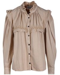 Isabel Marant - Isabel Marant Étoile Idety Ruffled Denim Shirt - Lyst