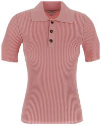 Bottega Veneta - Ribbed Polo Top - Lyst