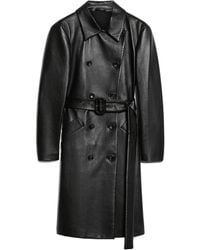 Sportmax - Belted Leather Trench Coat - Lyst