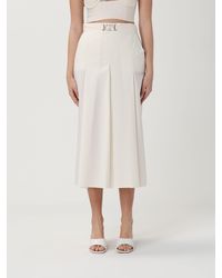 Twinset - Logo Plaque Pleated Midi Skirt - Lyst
