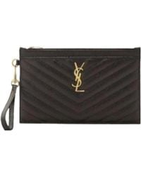 Saint Laurent - Cassandre Matelassé Large Zipped Clutch Bag - Lyst