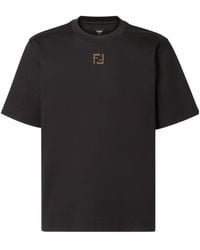 Fendi - Ff Motif Crewneck T-Shirt - Lyst