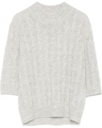 Brunello Cucinelli - Sequin Embellished High-Neck Sweater - Lyst