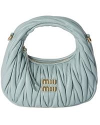 Miu Miu - Wander Matelassé Nappa Leather Hobo Mini-Bag - Lyst