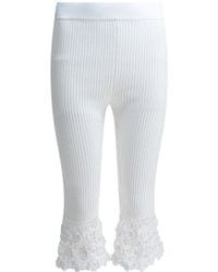 Ganni - Crochet-Hem Knitted Trousers - Lyst