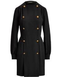 Ralph Lauren - Double-Breasted Georgette Mini Dress - Lyst