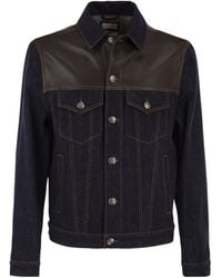Brunello Cucinelli - Paneled No-Fade Denim Four-Pocket Jacket - Lyst