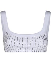 The Attico - The Embellised Knitted Cropped Tank Top - Lyst