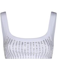 The Attico - The Embellised Knitted Cropped Tank Top - Lyst