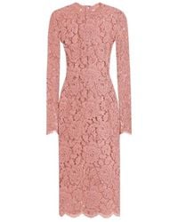 Dolce & Gabbana - Lace Floral Sheath Dress - Lyst