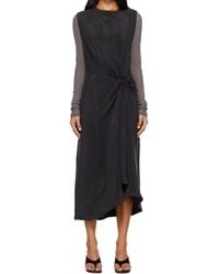 Studio Nicholson - Midi Delph Knotted Sleeveless Dress - Lyst
