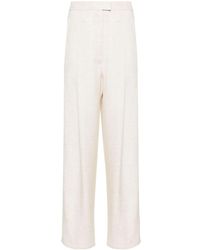 Philosophy Di Lorenzo Serafini - Slub Pleated Straight Trousers - Lyst