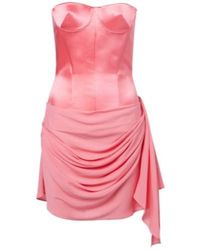 Alex Perry - Draped Silk Corset Dress - Lyst