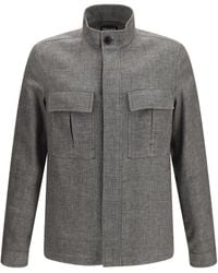 ZEGNA - High Collar Utility Shirt Jacket - Lyst