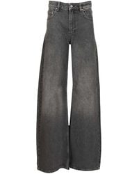 Marine Serre - Moon Laser Wash Denim High-Waist Flare Jeans - Lyst