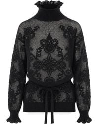 Twinset - Jacquard Knit Top With Ties - Lyst