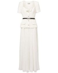 Self-Portrait - Square-Neck Short-Sleeve Top Paired - Lyst
