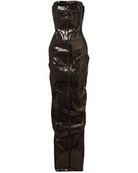 Rick Owens - Sequined Denim Bustier Gown - Lyst