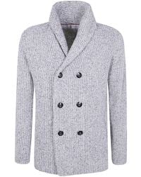 Brunello Cucinelli - Shawl-Collar Double-Breasted Cardigan - Lyst