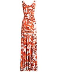Dolce & Gabbana - Silk Majolica Print Maxi Dress - Lyst