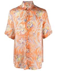 Etro - Paisley Print Collared Button-Up Shirt - Lyst