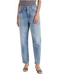 Brunello Cucinelli - Logo Patch Tapered Leg Jeans - Lyst