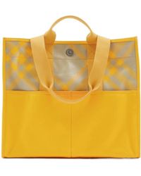 Burberry - Plaid-Check Top Handle Bag - Lyst