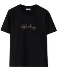 Burberry - Cotton Check Logo T-Shirt - Lyst