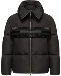 Moncler - Manchot Beaded-Trim Mid-Length Down Jacket - Lyst