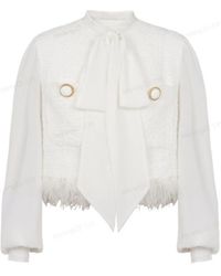 Balmain - Tweed Long Sleeved Jacket - Lyst