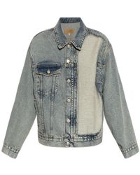 MM6 by Maison Margiela - Distressed-Effect Button-Up Denim Jacket - Lyst
