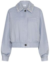 Marella - Herringbone Viscose-Blend Sporty Jacket - Lyst