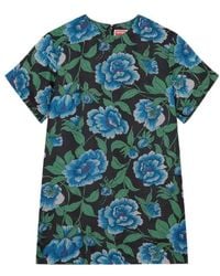 KENZO - Peonies Floral Pattern T-Shirt Dress - Lyst