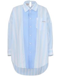 Marni - Striped Curved Oversized Shirt - Lyst