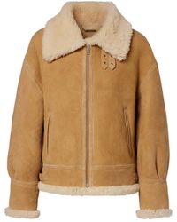 Nour Hammour - Portia Shearling-Lined Suede Jacket - Lyst